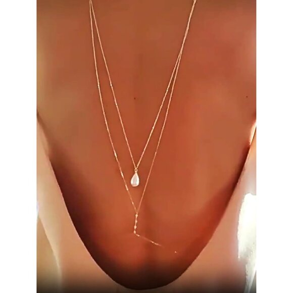 Gold Body Chain for Women Rhinestone Pearl Bra Waist Necklace Sexy Trendy - Picture 3 of 6